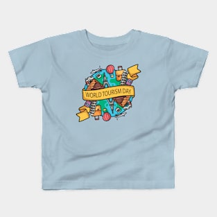 World Tourism Day Illustartion Kids T-Shirt